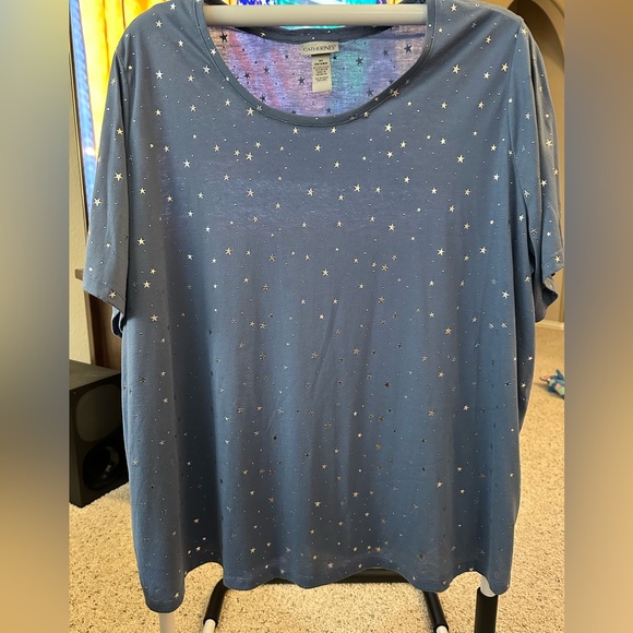 Fabulous patriotic top with raised stars - Picture 1 of 2